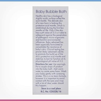 Baby Sebamed Bubble Bath|pH 5.5|With Chamomile|No Tears |200 ml