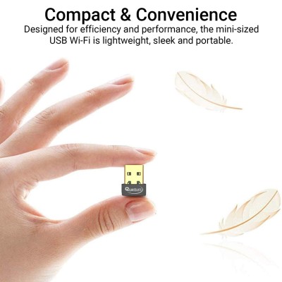 Quantum USB WiFi Adapter for PC, N150 Wireless Network Adapter for Desktop - Nano Size WiFi Dongle Compatible with Windows 10/7/8/8.1/XP/ Mac OS QHM-600 (Gold) Quantum USB WiFi Adapter for PC, N150 Wireless Network Adapter for Desktop - Nano Size WiFi Dongle Compatible with Windows 10/7/8/8.1/XP/ Mac OS QHM-600 (Gold)