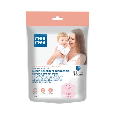 Mee Mee Disposable Nursing Breast Pads 48 Pcs | Ultra Thin Honeycomb Nursing Breast Pads with Leak Guard | Super Absorbent, Soft Cotton Maternity Pads | Compact & Discreet Mee Mee Disposable Nursing Breast Pads 48 Pcs | Ultra Thin Honeycomb Nursing Breast Pads with Leak Guard | Super Absorbent, Soft Cotton Maternity Pads | Compact & Discreet