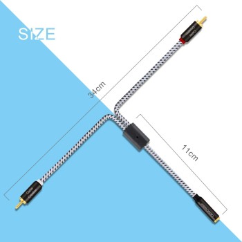 CableCreation 3.5mm to RCA Cable, 20CM 3.5mm Female to 2RCA Male Stereo Audio Cable Gold Plated for TV,Smartphones, MP3, Tablets, Speakers,Home Theater,0.75FT CableCreation 3.5mm to RCA Cable, 20CM 3.5mm Female to 2RCA Male Stereo Audio Cable Gold Plated for TV,Smartphones, MP3, Tablets, Speakers,Home Theater,0.75FT