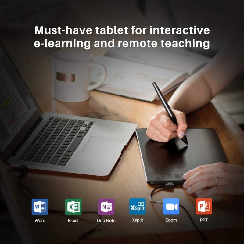Huion Inspiroy H640P Graphics Drawing Tablet with Battery-Free Stylus and 8192 Pressure Sensitivity (Android 6.0 & Above Supported with 6.3.*3.9 Active Area) Black Huion Inspiroy H640P Graphics Drawing Tablet with Battery-Free Stylus and 8192 Pressure Sensitivity (Android 6.0 & Above Supported with 6.3.*3.9 Active Area) Black