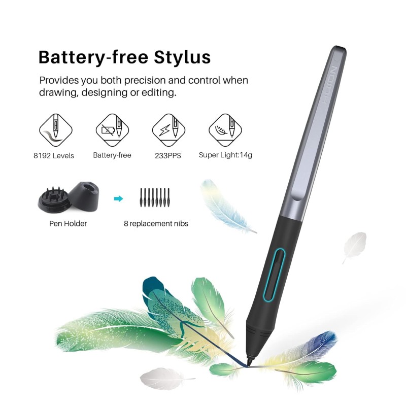 Huion Inspiroy H640P Graphics Drawing Tablet with Battery-Free Stylus and 8192 Pressure Sensitivity (Android 6.0 & Above Supported with 6.3.*3.9 Active Area) Black Huion Inspiroy H640P Graphics Drawing Tablet with Battery-Free Stylus and 8192 Pressure Sensitivity (Android 6.0 & Above Supported with 6.3.*3.9 Active Area) Black