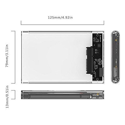 ORICO 2. 5 inch Transparent USB3. 0 Hard Drive Enclosure (2139U3) ORICO 2. 5 inch Transparent USB3. 0 Hard Drive Enclosure (2139U3)