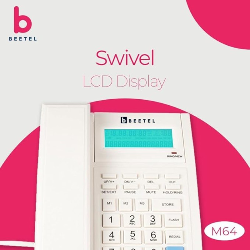 Beetel M64N Landline Phone with 16 Digit and LCD Display, 2-Way Adjustable Speaker Phone, 99 Incoming and 18 Outgoing Call Memory,3 One-Touch Memory,TEC Certified (M64N)(Warm Grey) Beetel M64N Landline Phone with 16 Digit and LCD Display, 2-Way Adjustable Speaker Phone, 99 Incoming and 18 Outgoing Call Memory,3 One-Touch Memory,TEC Certified (M64N)(Warm Grey)