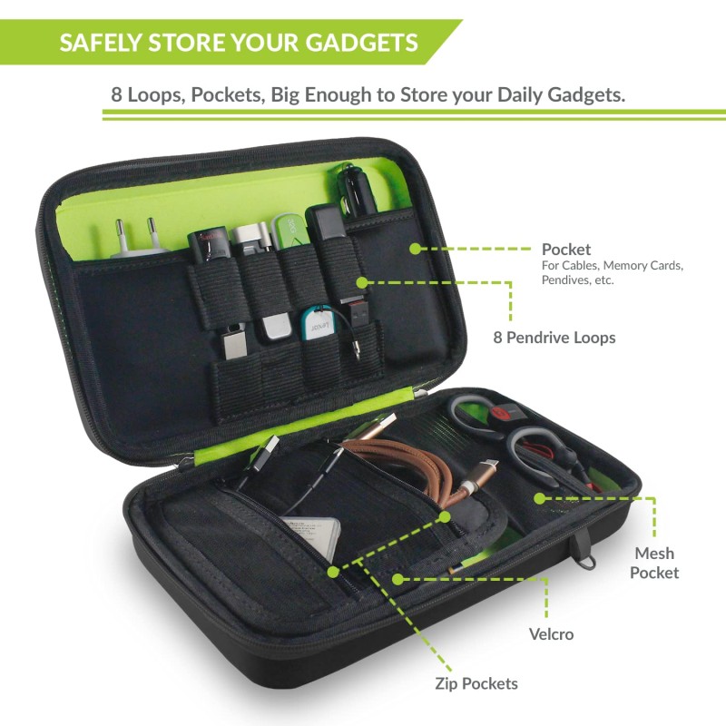tizum EVA Universal Electronic Travel Tech Gadgets & Accessories Organizer Multipurpose Protective Pouch for Power Bank, Hard Drives, USB Cables/Wires, Pen Drives, Earphones, Portable, 10"x6", Black tizum EVA Universal Electronic Travel Tech Gadgets & Accessories Organizer Multipurpose Protective Pouch for Power Bank, Hard Drives, USB Cables/Wires, Pen Drives, Earphones, Portable, 10"x6", Black
