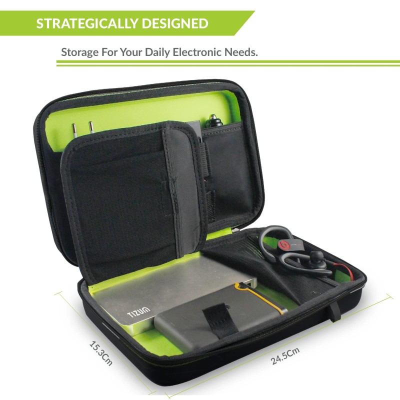 tizum EVA Universal Electronic Travel Tech Gadgets & Accessories Organizer Multipurpose Protective Pouch for Power Bank, Hard Drives, USB Cables/Wires, Pen Drives, Earphones, Portable, 10"x6", Black tizum EVA Universal Electronic Travel Tech Gadgets & Accessories Organizer Multipurpose Protective Pouch for Power Bank, Hard Drives, USB Cables/Wires, Pen Drives, Earphones, Portable, 10"x6", Black