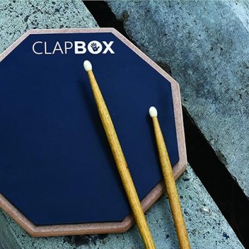 Clapbox Drum Practice Pad - 12 inches, Black (Practice pad only)