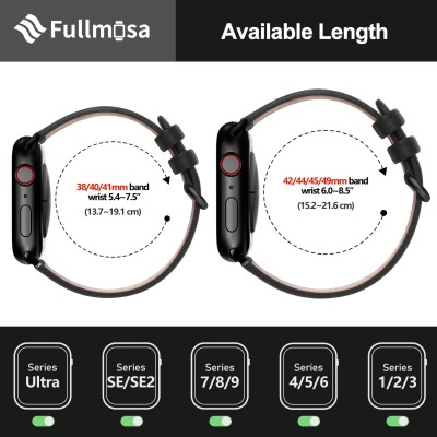 Fullmosa Leather Band Compatible with Apple Watch 49mm 45mm 44mm 42mm 38mm 40mm 41mm Women Men Band Strap for iWatch SE2/SE/Ultra 49mm/8/7/6/5/4/3/2/1,42mm 44mm 45mm 49mm Black Fullmosa Leather Band Compatible with Apple Watch 49mm 45mm 44mm 42mm 38mm 40mm 41mm Women Men Band Strap for iWatch SE2/SE/Ultra 49mm/8/7/6/5/4/3/2/1,42mm 44mm 45mm 49mm Black