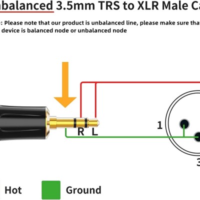 CableCreation 3.5mm to XLR, 6 Feet 3.5mm (1/8 Inch) TRS Stereo Male to XLR Male Cable Compatible with iPhone, iPod, Tablet, Laptop and More, Black CableCreation 3.5mm to XLR, 6 Feet 3.5mm (1/8 Inch) TRS Stereo Male to XLR Male Cable Compatible with iPhone, iPod, Tablet, Laptop and More, Black