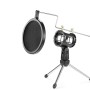 Powerpak F-9 Foldable Desktop Microphone Tripod Stand with Shock Mount Mic Holder (Black)