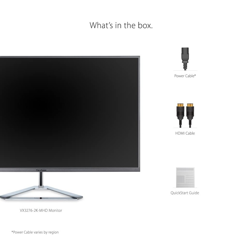 ViewSonic 81.28 Cm (32") 2K 2560 x 1440p QHD IPS Monitor with HDR10, 75hz,1.03 Billion Colors, 80M:1 Mega Ratio, Frameless, Ultra Slim, Dual Speaker, HDMI, Display Port– VX3276-2K-MHD-2 ViewSonic 81.28 Cm (32") 2K 2560 x 1440p QHD IPS Monitor with HDR10, 75hz,1.03 Billion Colors, 80M:1 Mega Ratio, Frameless, Ultra Slim, Dual Speaker, HDMI, Display Port– VX3276-2K-MHD-2