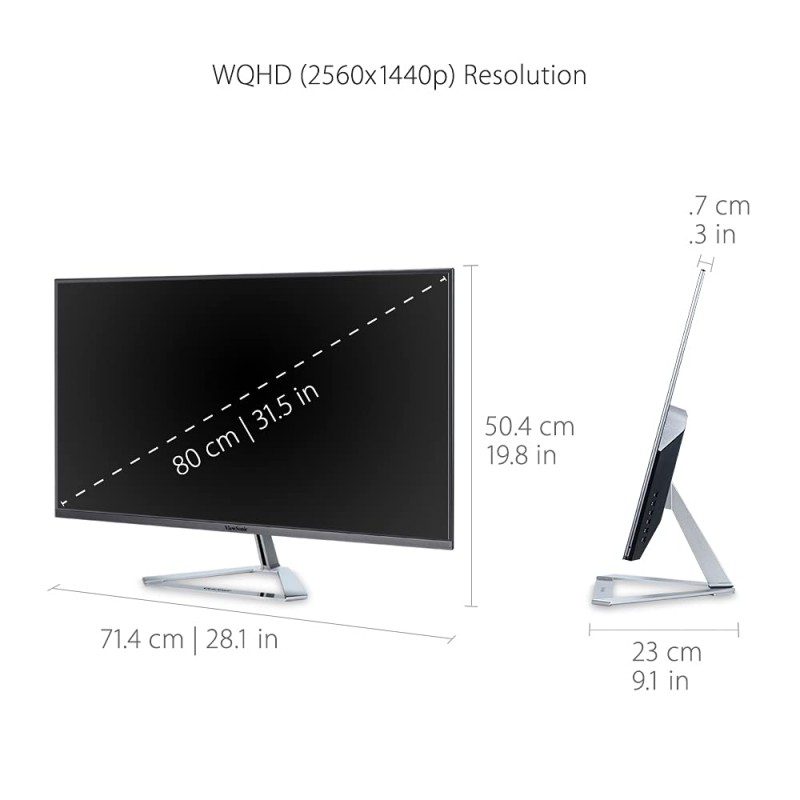 ViewSonic 81.28 Cm (32") 2K 2560 x 1440p QHD IPS Monitor with HDR10, 75hz,1.03 Billion Colors, 80M:1 Mega Ratio, Frameless, Ultra Slim, Dual Speaker, HDMI, Display Port– VX3276-2K-MHD-2 ViewSonic 81.28 Cm (32") 2K 2560 x 1440p QHD IPS Monitor with HDR10, 75hz,1.03 Billion Colors, 80M:1 Mega Ratio, Frameless, Ultra Slim, Dual Speaker, HDMI, Display Port– VX3276-2K-MHD-2