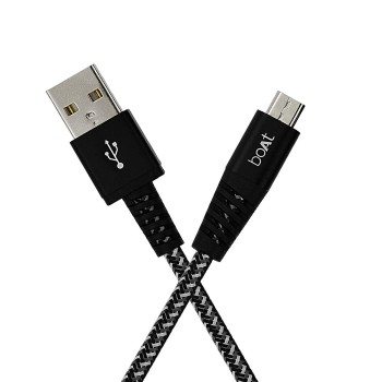 BoAt Rugged V3 Extra Tough Unbreakable Braided Micro Usb Cable 1.5 Meter (Black) BoAt Rugged V3 Extra Tough Unbreakable Braided Micro Usb Cable 1.5 Meter (Black)