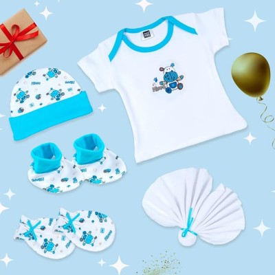 Mee Mee New Born Baby Gift Set | Soft Cotton Clothing Essentials for Infants/Baby Girls, Boys | Baby Shower Clothing Hamper (5 Pieces, Blue)| Ideal Gift for New Born Baby Mee Mee New Born Baby Gift Set | Soft Cotton Clothing Essentials for Infants/Baby Girls, Boys | Baby Shower Clothing Hamper (5 Pieces, Blue)| Ideal Gift for New Born Baby