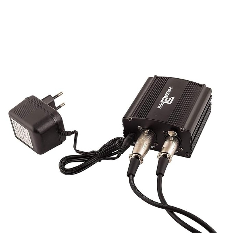 Powerpak 48V Phantom Power Supply 1 Channel for Condenser Microphone Music Recording Equipment (Black) Powerpak 48V Phantom Power Supply 1 Channel for Condenser Microphone Music Recording Equipment (Black)