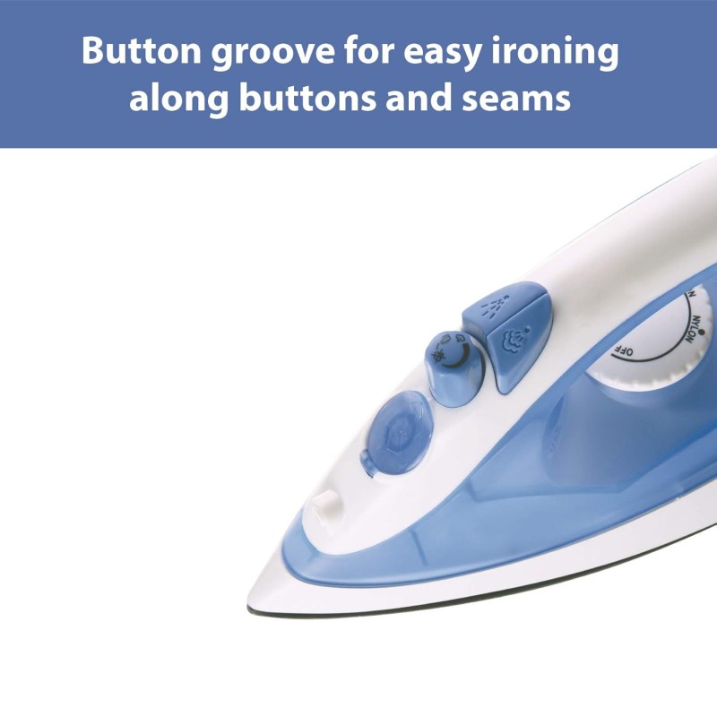 USHA Steam Pro SI 3713, 1300 W Steam Iron, Powerful Steam Output Up to 18 G/Min, Non-Stick Soleplate (White & Blue), 1300 Watts USHA Steam Pro SI 3713, 1300 W Steam Iron, Powerful Steam Output Up to 18 G/Min, Non-Stick Soleplate (White & Blue), 1300 Watts