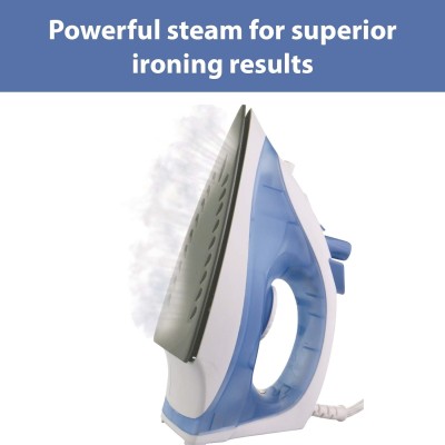 USHA Steam Pro SI 3713, 1300 W Steam Iron, Powerful Steam Output Up to 18 G/Min, Non-Stick Soleplate (White & Blue), 1300 Watts USHA Steam Pro SI 3713, 1300 W Steam Iron, Powerful Steam Output Up to 18 G/Min, Non-Stick Soleplate (White & Blue), 1300 Watts