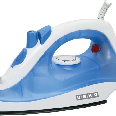 USHA Steam Pro SI 3713, 1300 W Steam Iron, Powerful Steam Output Up to 18 G/Min, Non-Stick Soleplate (White & Blue), 1300 Watts USHA Steam Pro SI 3713, 1300 W Steam Iron, Powerful Steam Output Up to 18 G/Min, Non-Stick Soleplate (White & Blue), 1300 Watts