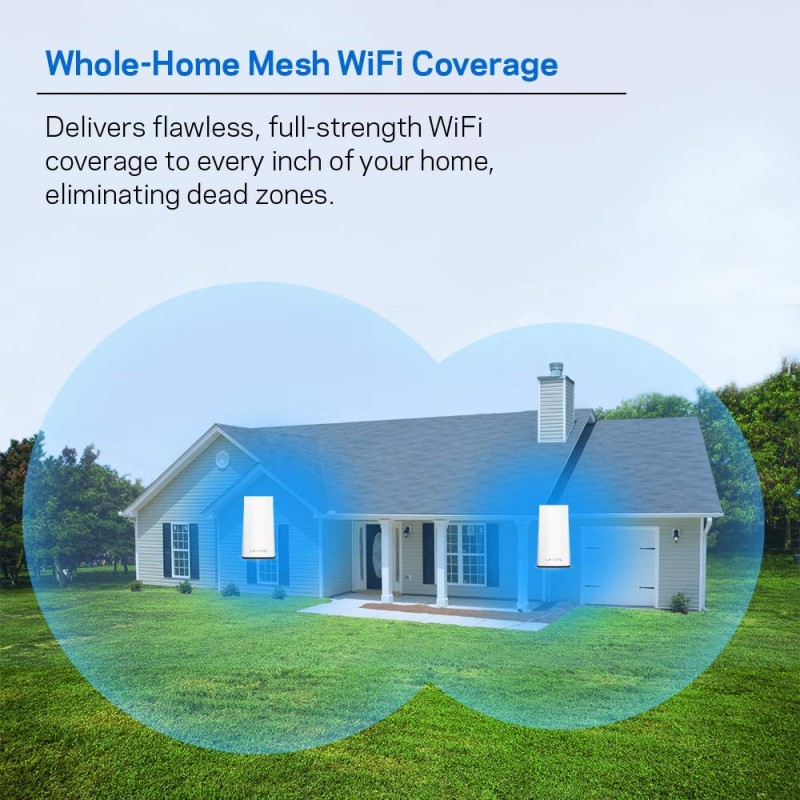 Linksys Velop Dualband AC1300 Mesh Wi-Fi 5 Router,MU-MIMO,Enhance Speed up to 1.3 Gbps per Router and Coverage up to 2000 sq ft,Replaces Router and WiFi Boosters,40+Devices,WHW0102-AH (Pack of 2) Linksys Velop Dualband AC1300 Mesh Wi-Fi 5 Router,MU-MIMO,Enhance Speed up to 1.3 Gbps per Router and Coverage up to 2000 sq ft,Replaces Router and WiFi Boosters,40+Devices,WHW0102-AH (Pack of 2)