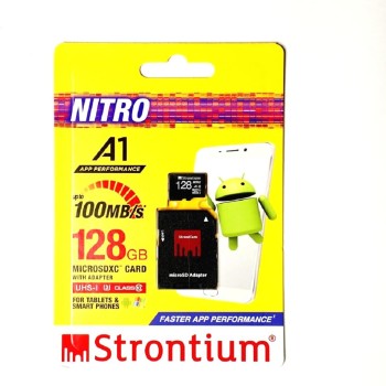 Strontium Nitro A1 Micro SDXC Memory Card with Adapter, 128 GB