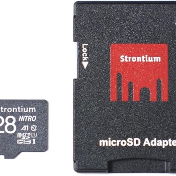 Strontium Nitro A1 Micro SDXC Memory Card with Adapter, 128 GB
