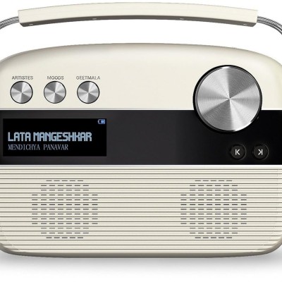 Carvaan Saregama Marathi - Bookshelf Portable Music Player with 5000 Preloaded Songs, FM/BT/AUX (Porcelain White) Carvaan Saregama Marathi - Bookshelf Portable Music Player with 5000 Preloaded Songs, FM/BT/AUX (Porcelain White)
