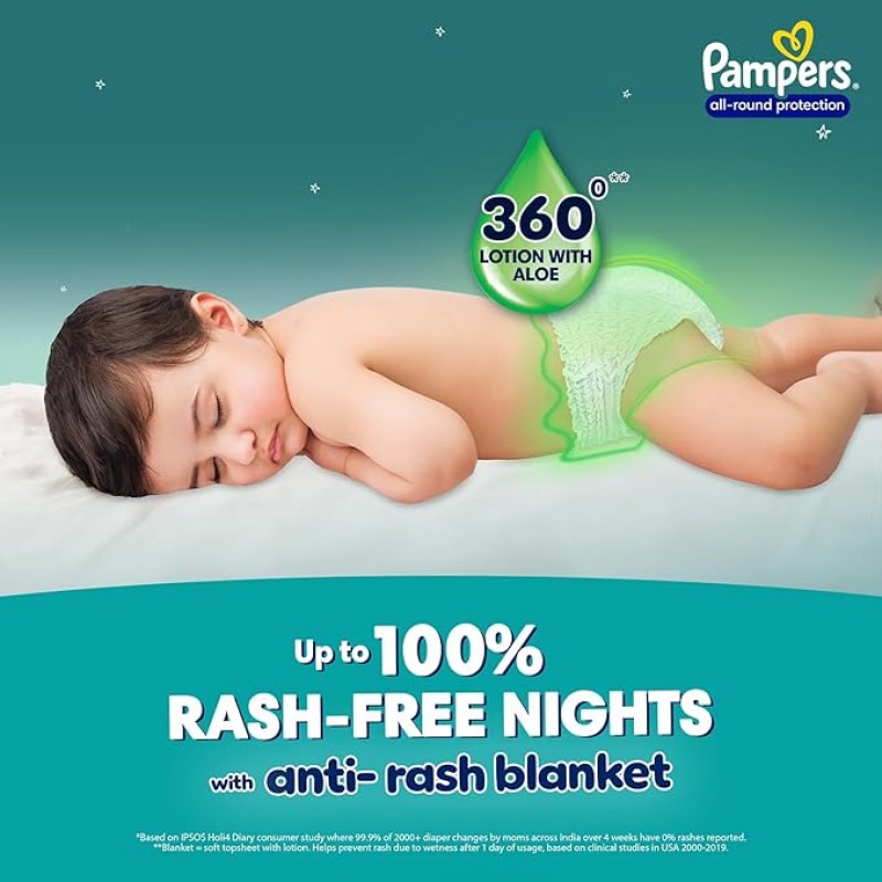 Pampers All Round Protection Pants Style Baby Diapers, Large size (L), 64 Count, 9-14kg, Anti-rash blanket, 360 degree Lotion with Aloe Vera Pampers All Round Protection Pants Style Baby Diapers, Large size (L), 64 Count, 9-14kg, Anti-rash blanket, 360 degree Lotion with Aloe Vera