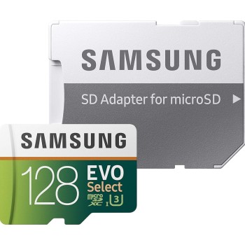 Samsung 128GB 100MB/s (U3) MicroSD EVO Select Memory Card with Adapter (MB-ME128GA/AM)