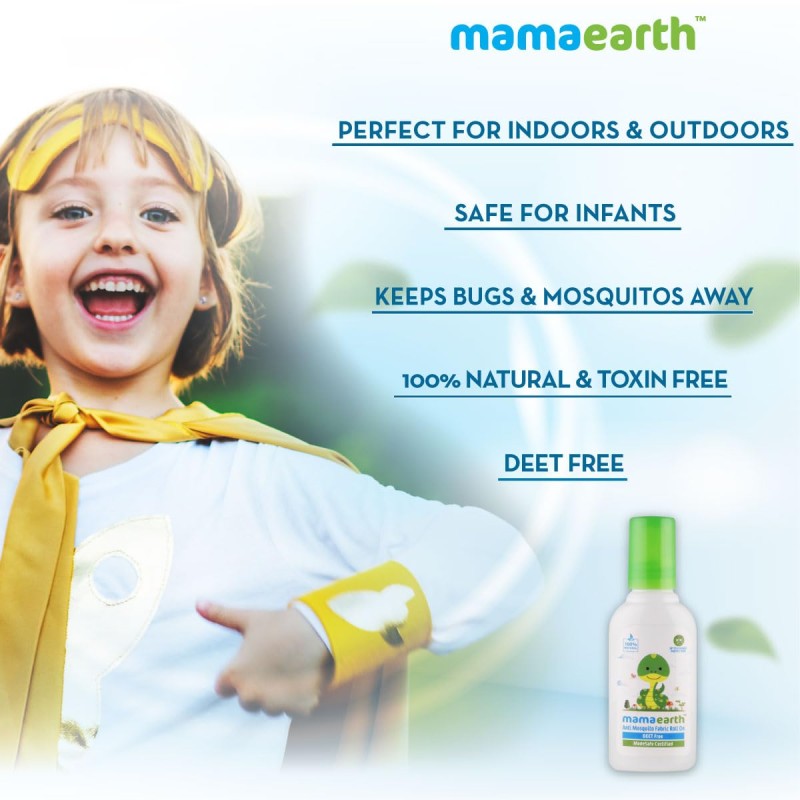 Mamaearth Anti Mosquito Fabric Roll On for Indoor & Outdoor use, Mosquito Repellent, DEET Free, Protects from Dengue, Malaria & Chikungunya,Safe for babies-8ml Mamaearth Anti Mosquito Fabric Roll On for Indoor & Outdoor use, Mosquito Repellent, DEET Free, Protects from Dengue, Malaria & Chikungunya,Safe for babies-8ml