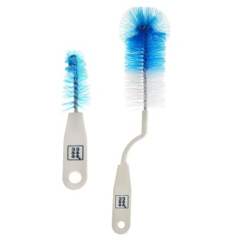 Mee Mee 360° Movable Nylon Bristle Baby Feeding Bottle & Nipple Cleaning Brush | Ergonomic Handle | Easy to Clean Bottle Corners for Narrow & Wide Neck | BPA Free Easy Hanging Storage (Dark Blue)