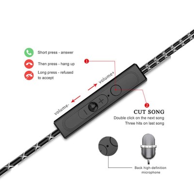PTron Flux HBE (High Bass Earphones) in-Ear Stereo Wired Headphones with Mic - (Black) PTron Flux HBE (High Bass Earphones) in-Ear Stereo Wired Headphones with Mic - (Black)