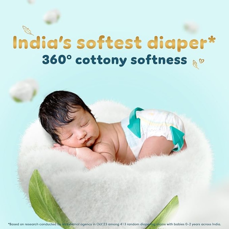 Pampers Premium Care Pant Style Baby Diapers | Medium (M size) | 54 Count | Voted India's Softest | All-in-1 with 360 Cottony Softness Diapers | 7-12kg Pampers Premium Care Pant Style Baby Diapers | Medium (M size) | 54 Count | Voted India's Softest | All-in-1 with 360 Cottony Softness Diapers | 7-12kg