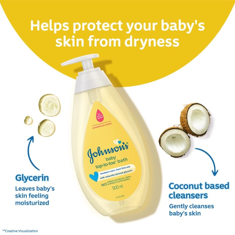 Johnson's Baby Top to Toe Baby Bath, 500ml Johnson's Baby Top to Toe Baby Bath, 500ml