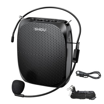 SHIDU Portable Rechargeable Voice Amplifier with Wired Neckband Microphone, Supports AUX, USB & Micro-SD Card Input for Teachers, Tour Guides, Coaches, Classroom, Singing, Yoga, Fitness Instructors