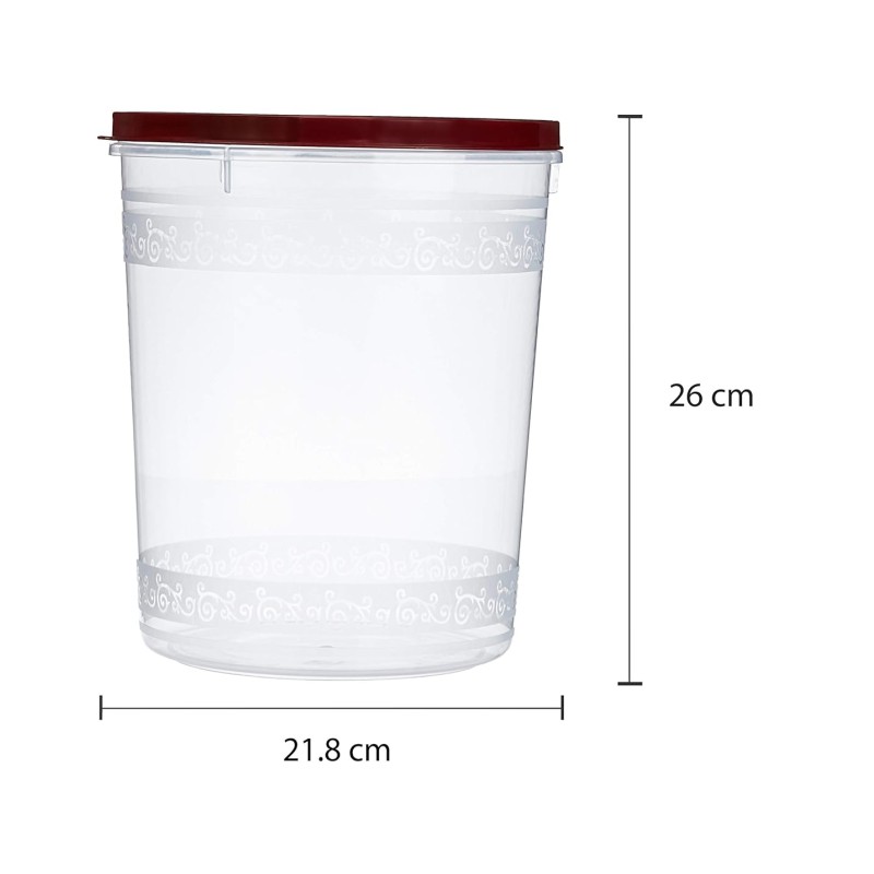 Solimo 2-Piece Kitchen Storage Container Set, 7.5 litres, Brown Lid, Plastic Solimo 2-Piece Kitchen Storage Container Set, 7.5 litres, Brown Lid, Plastic