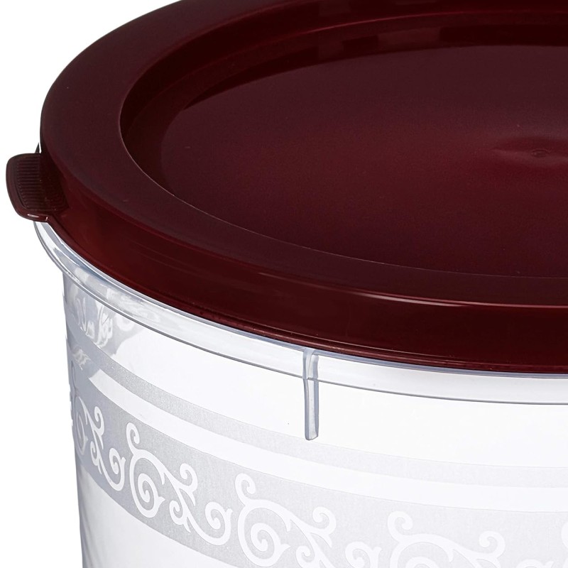 Solimo 2-Piece Kitchen Storage Container Set, 7.5 litres, Brown Lid, Plastic Solimo 2-Piece Kitchen Storage Container Set, 7.5 litres, Brown Lid, Plastic