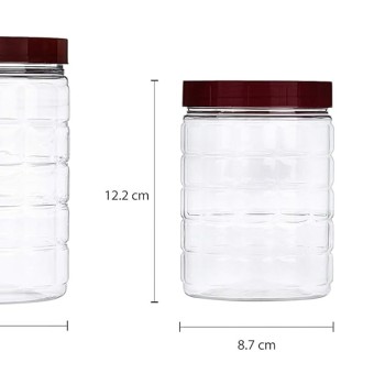 Solimo Checkered Airtight Jar Set of 12, plastic Solimo Checkered Airtight Jar Set of 12, plastic