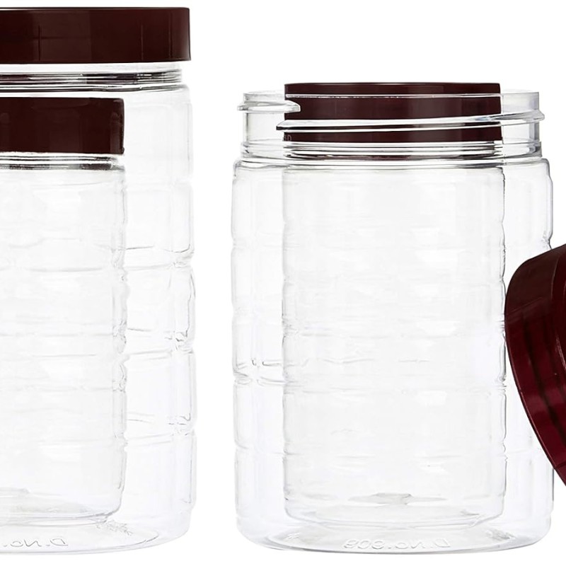 Solimo Checkered Airtight Jar Set of 12, plastic Solimo Checkered Airtight Jar Set of 12, plastic