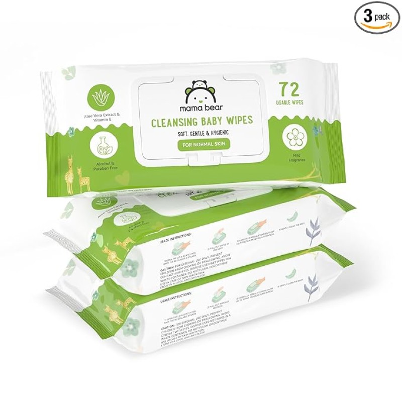 Mama Bear Wet Wipes (Pack of 3, 72 Sheets per Pack) Mama Bear Wet Wipes (Pack of 3, 72 Sheets per Pack)
