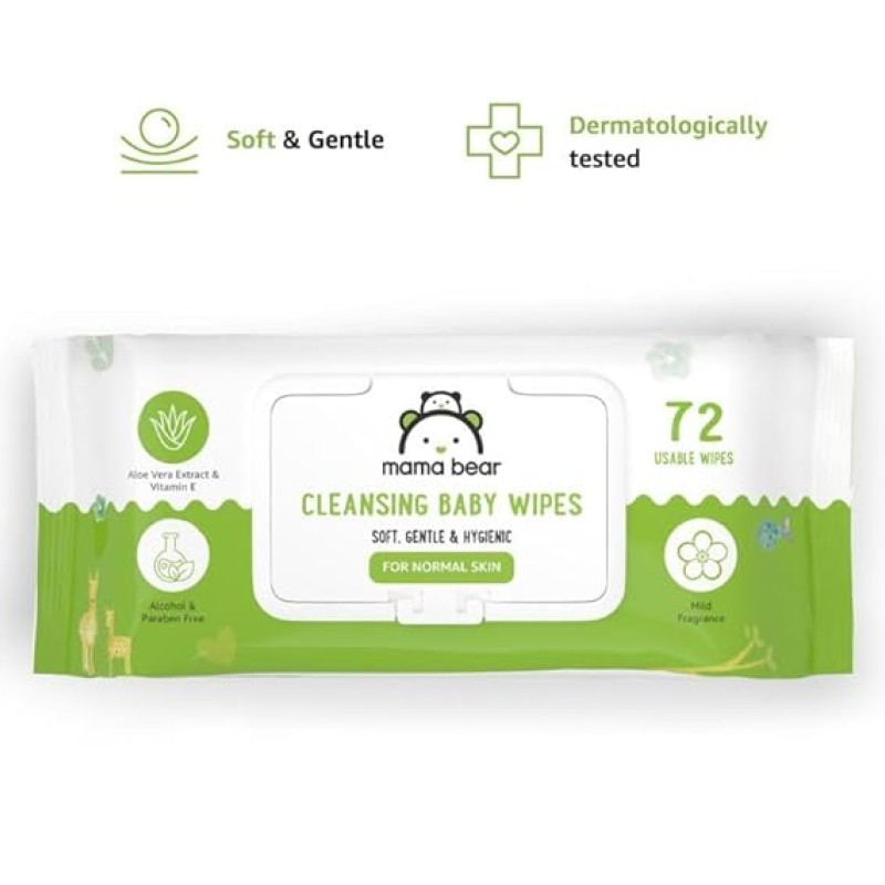 Mama Bear Wet Wipes (Pack of 3, 72 Sheets per Pack) Mama Bear Wet Wipes (Pack of 3, 72 Sheets per Pack)