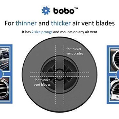 BOBO Claw-Grip Universal Magnetic Air Vent Mount Car Phone Holder, for Smartphones and Mini Tablets, Black