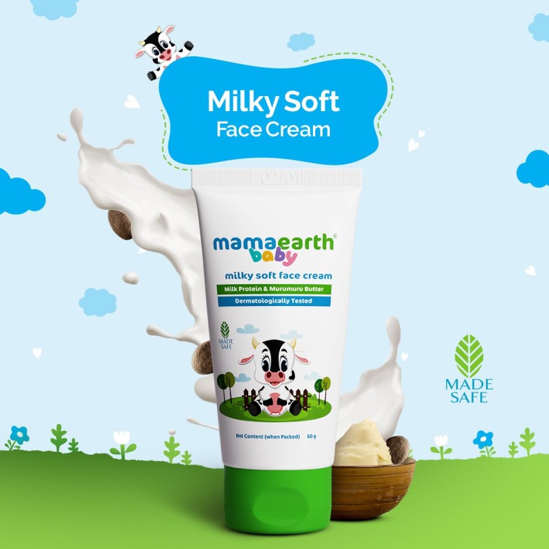 Mamaearth Milky Soft Natural Baby Face Cream for Babies, For All Skin Types 60 g Mamaearth Milky Soft Natural Baby Face Cream for Babies, For All Skin Types 60 g