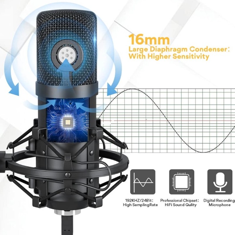 Maono AU-A04 Condenser Microphone Kit (Black) Maono AU-A04 Condenser Microphone Kit (Black)