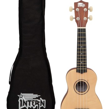 Intern INT-UK21LD-NT Concert Ukele with Bag (Natural)