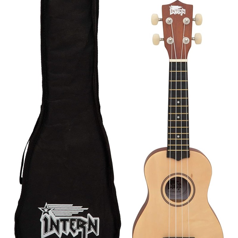 Intern INT-UK21LD-NT Concert Ukele with Bag (Natural)