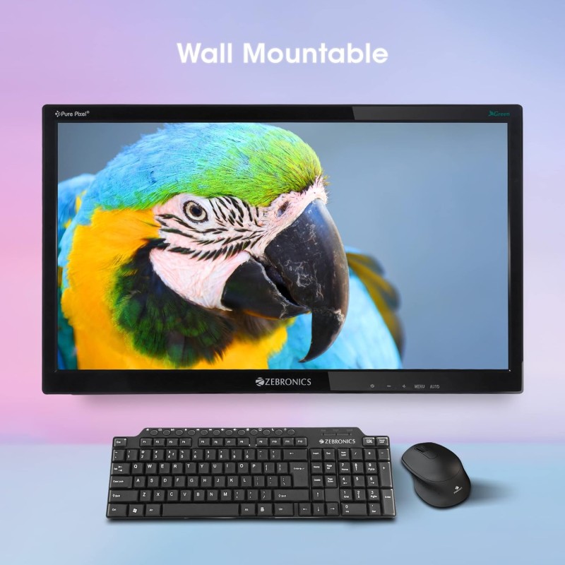 ZEBRONICS Zeb-A20HD 19.5 Inch (49.5 cm) 1600 X 900 LED Monitor, HD, HDMI, VGA, 300 nits, HDMI + VGA dual input, Wall mount, 60hz, Slim and Glossy Design, Black ZEBRONICS Zeb-A20HD 19.5 Inch (49.5 cm) 1600 X 900 LED Monitor, HD, HDMI, VGA, 300 nits, HDMI + VGA dual input, Wall mount, 60hz, Slim and Glossy Design, Black