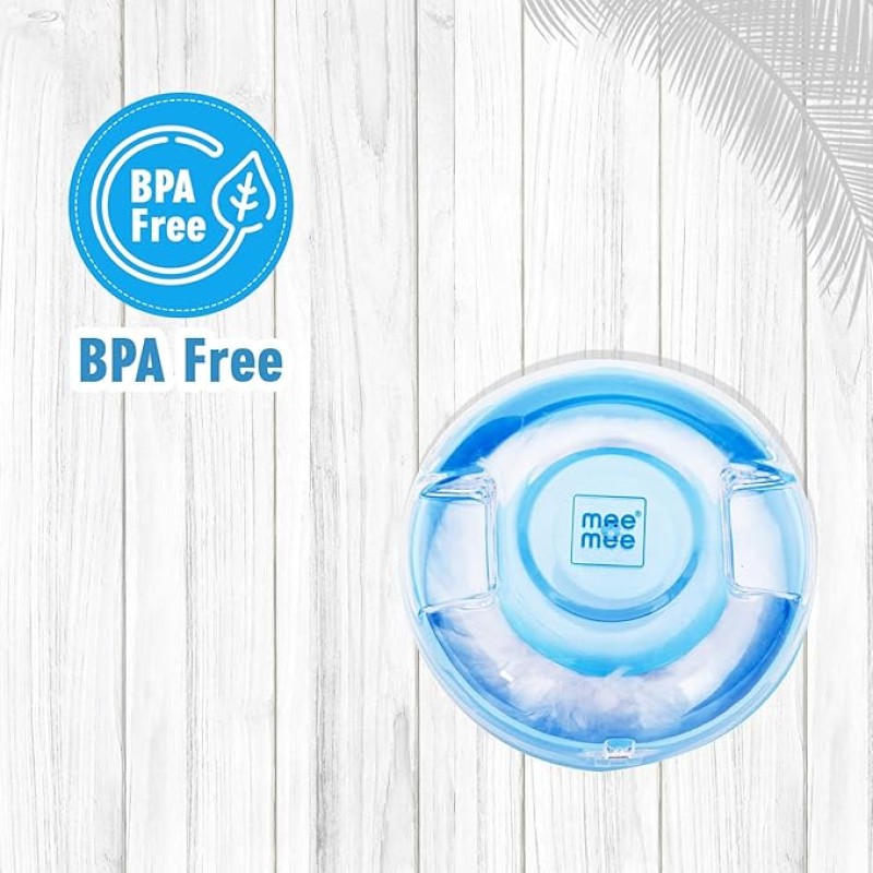 Mee Mee Soft Feel Powder Puff with Box Holder Container for New Born and Kids | Gentle Touch for Your Little One's Skin | BPA-Free | Talcum Powder Container | Portable Baby Grooming Puff Case (Blue) Mee Mee Soft Feel Powder Puff with Box Holder Container for New Born and Kids | Gentle Touch for Your Little One's Skin | BPA-Free | Talcum Powder Container | Portable Baby Grooming Puff Case (Blue)