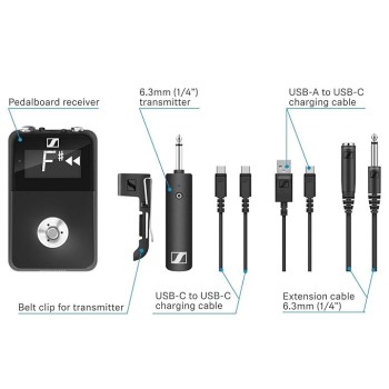 Sennheiser XSW-D PEDALBOARD SET elegant solution allows you to play guitar wirelessly and still use