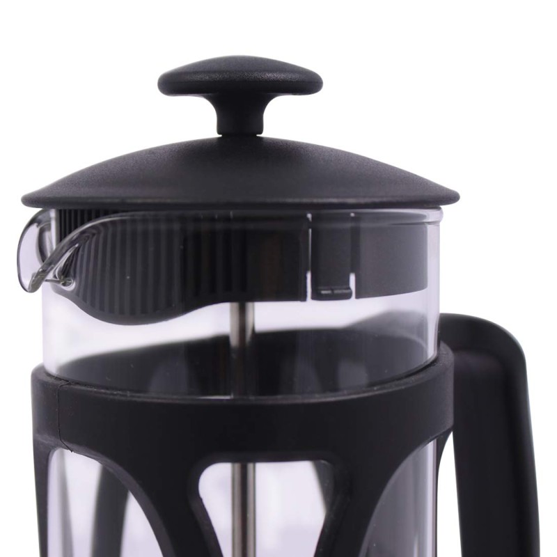 Wonderchef French Press Coffee & Tea Maker 350 ml|Borosilicate Glass Carafe|4 Level Filtration System|Stainless Steel Plunger with Mesh|1-2 Cups of Coffee|Brews in Just 3 Minutes|Black|1 Year Warranty Wonderchef French Press Coffee & Tea Maker 350 ml|Borosilicate Glass Carafe|4 Level Filtration System|Stainless Steel Plunger with Mesh|1-2 Cups of Coffee|Brews in Just 3 Minutes|Black|1 Year Warranty
