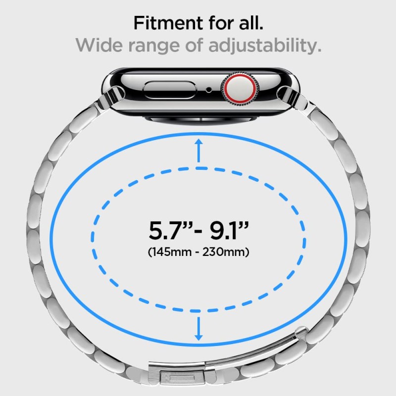 Spigen Modern Fit Metal Strap for Apple Watch Ultra (49mm) | 8/7 (45mm) | 6/5/4 (44mm) | 3/2/1 (42mm) - Sliver Spigen Modern Fit Metal Strap for Apple Watch Ultra (49mm) | 8/7 (45mm) | 6/5/4 (44mm) | 3/2/1 (42mm) - Sliver